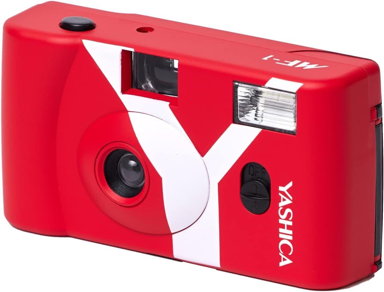 Yashica MF-1 Snapshot Reusable 35mm Film Camera Set (Red)