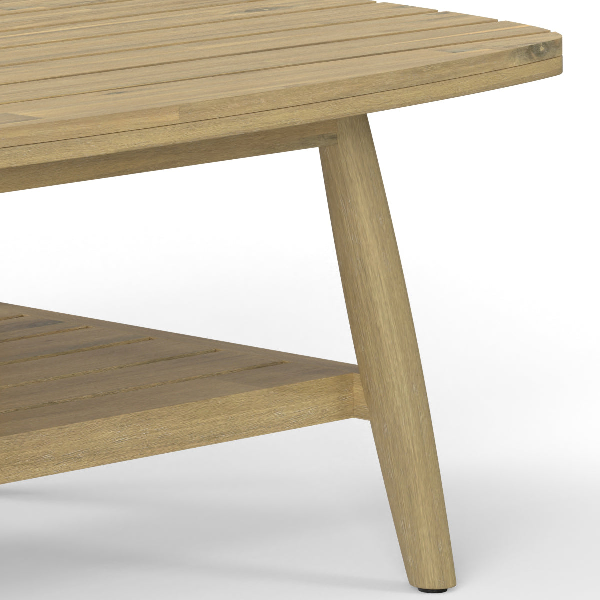 Outdoor Coffee Table with Bottom Slatted Shelf