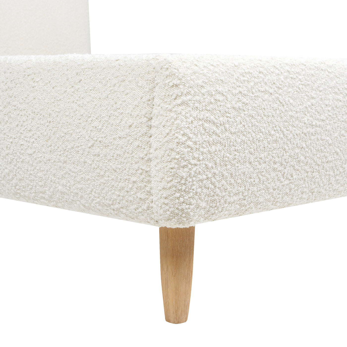Enchantr Upholstered Platform Bed with Curved Headboard and Wood Frame