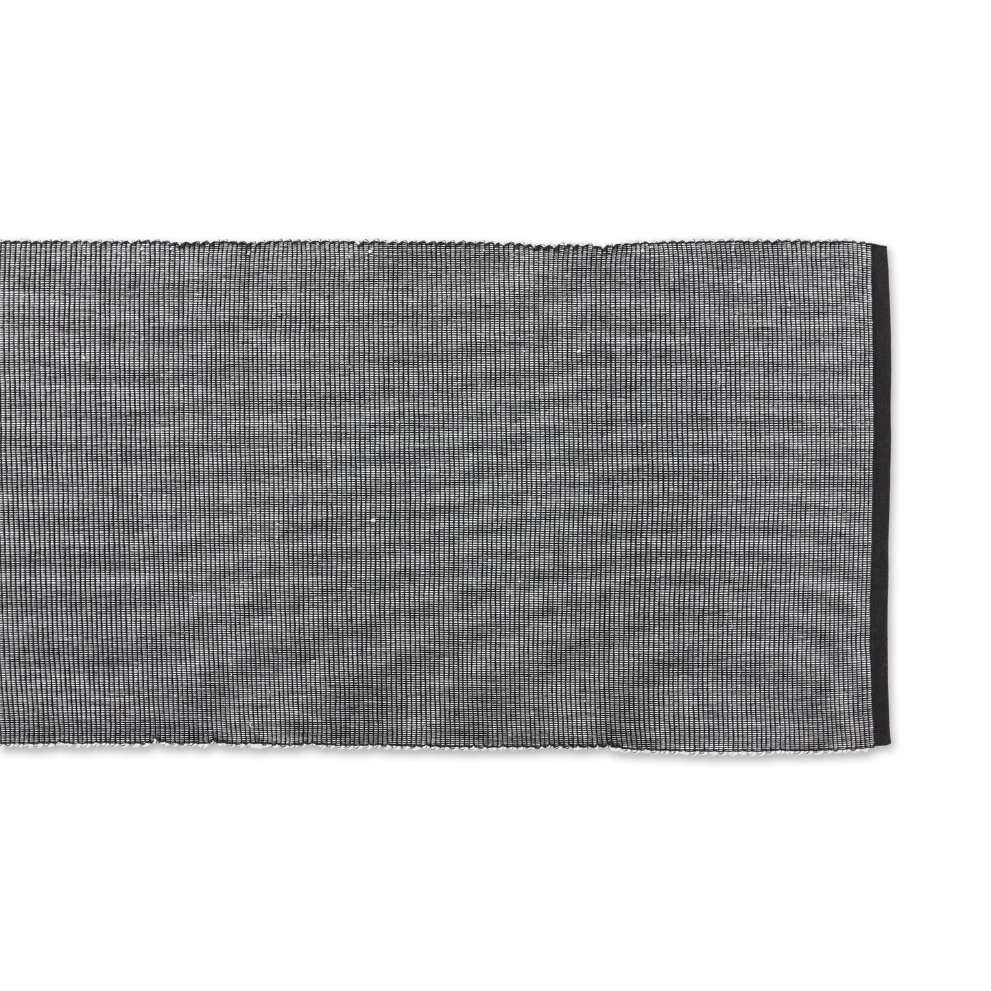 Black/White 2-Tone Ribbed Table Runner 13X72