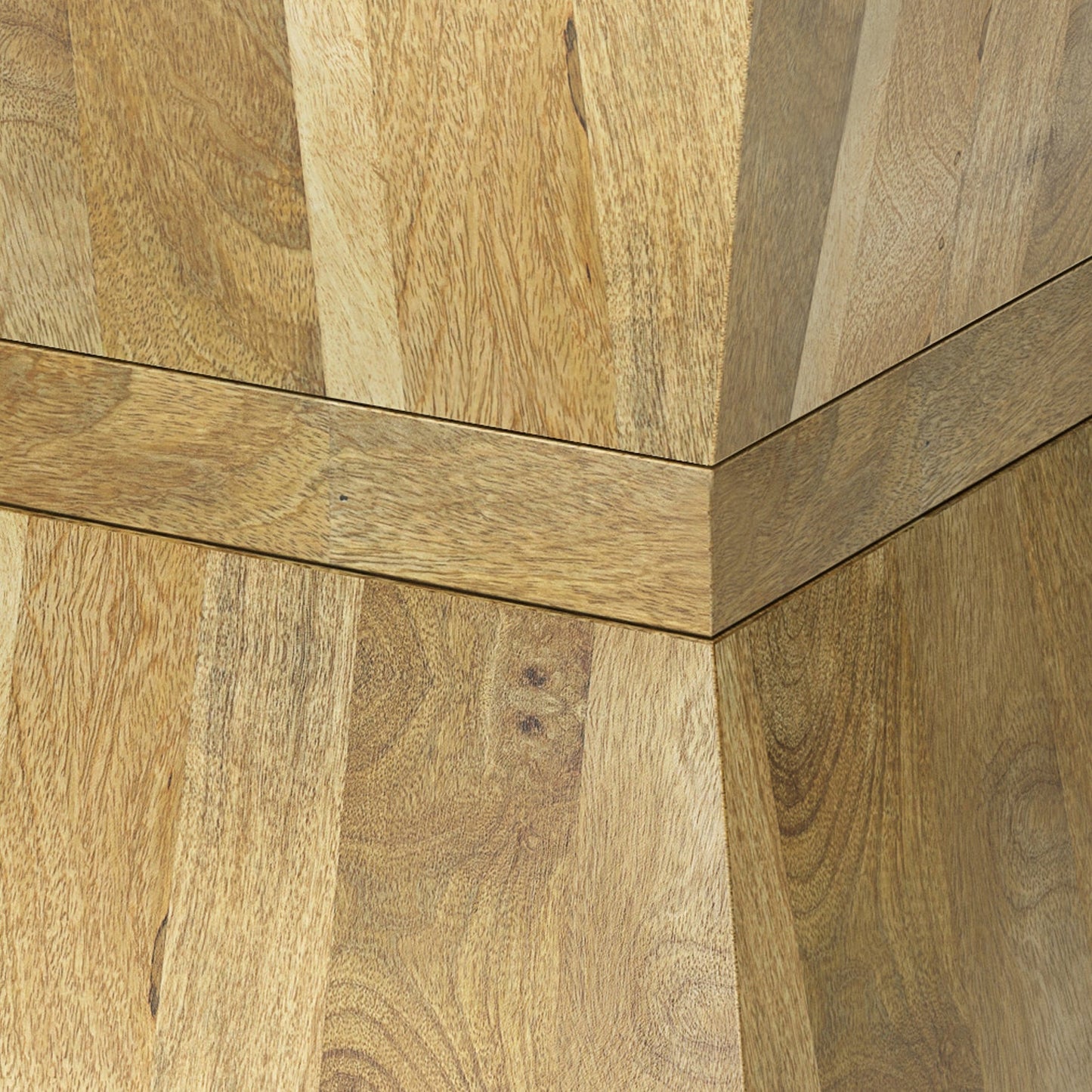 Geometric Wooden Side Table with Square Top and Base