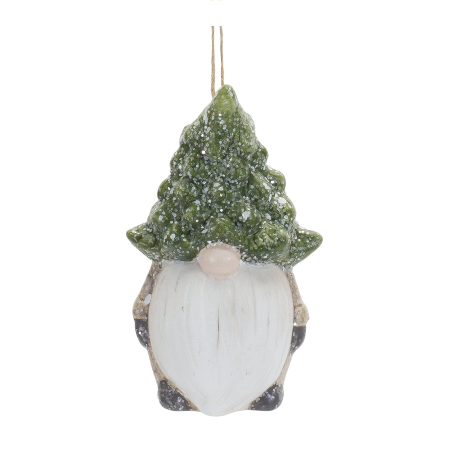 Terra Cotta Gnome with Pine Tree Hat Ornament, Set of 2