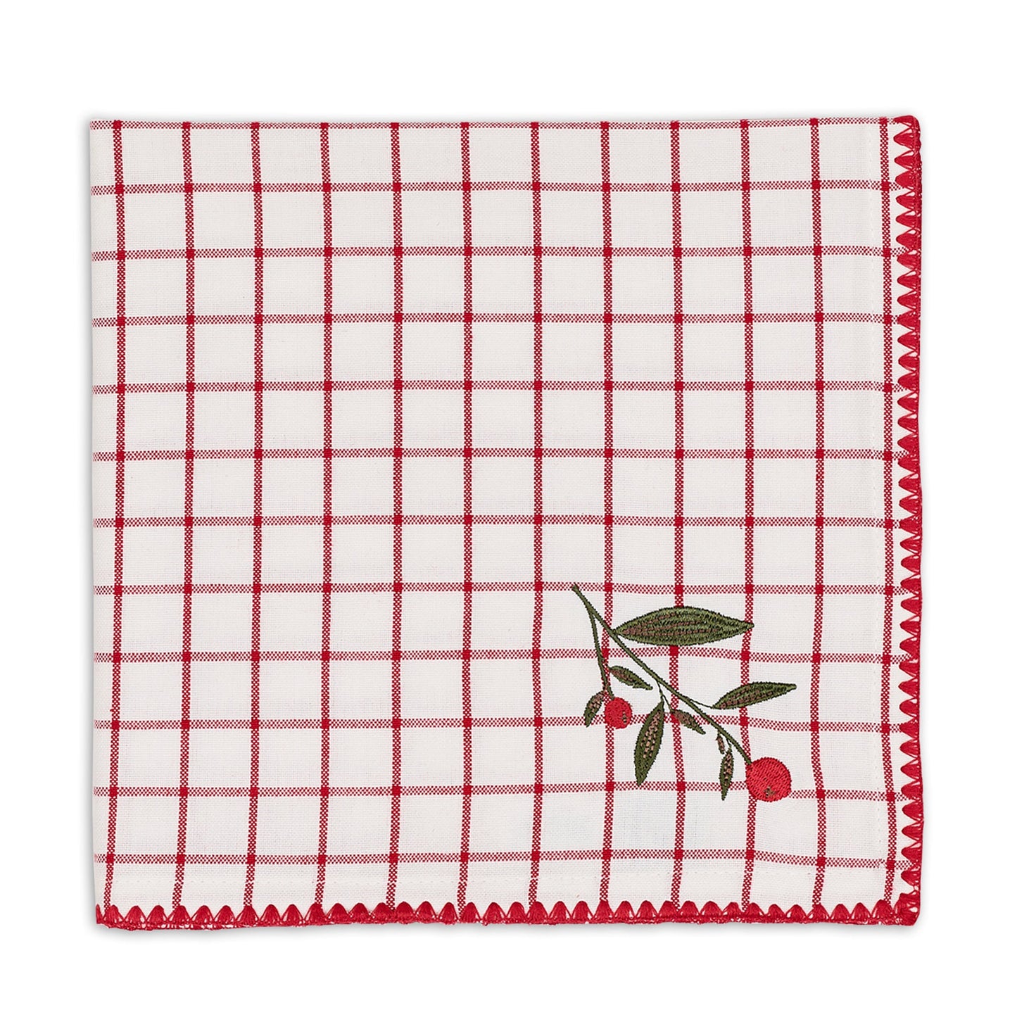 Berry Sprig Embellished Napkins, Set Of 6