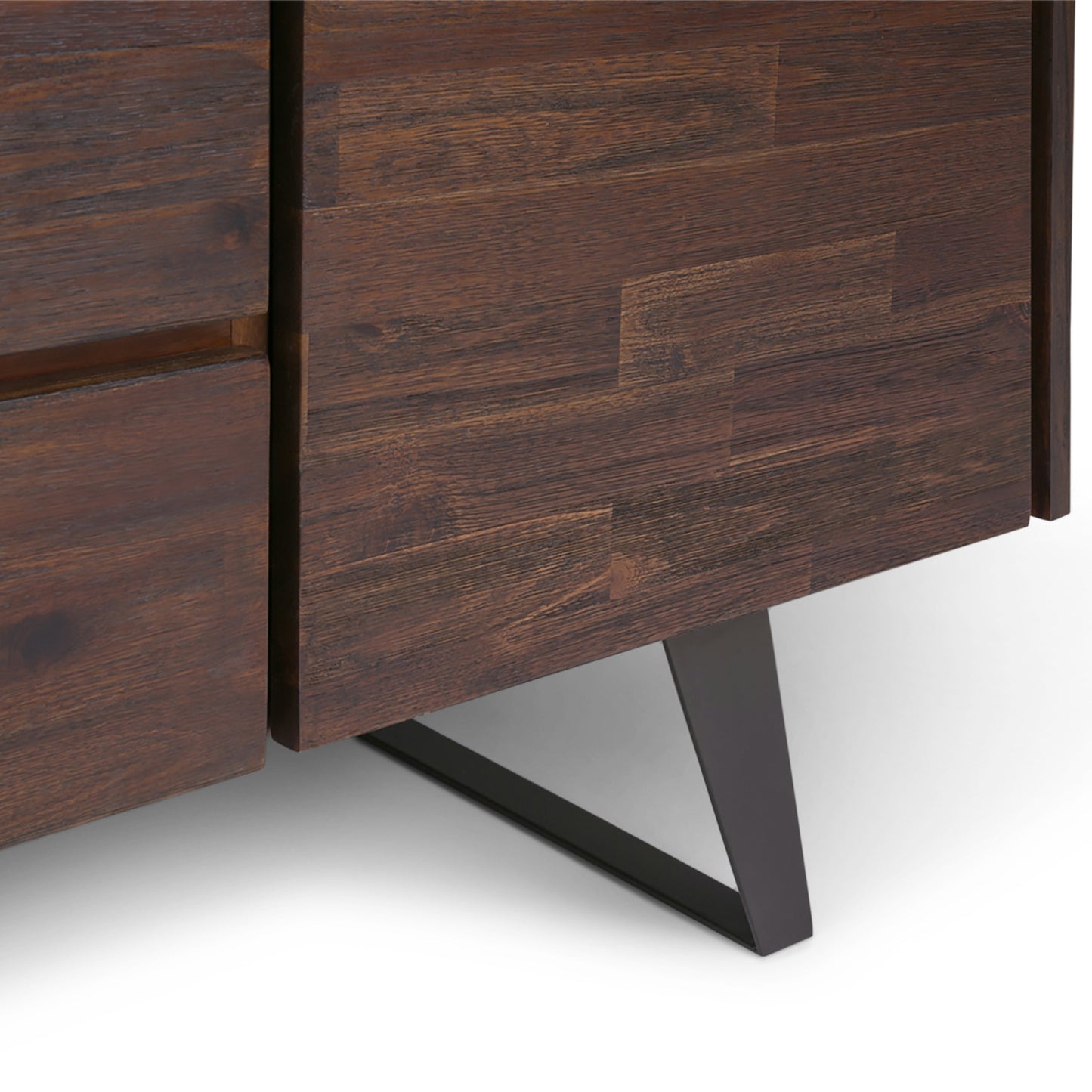 Peak 2-Door Buffet Cabinet with 3 Drawers and Metal Angled Legs