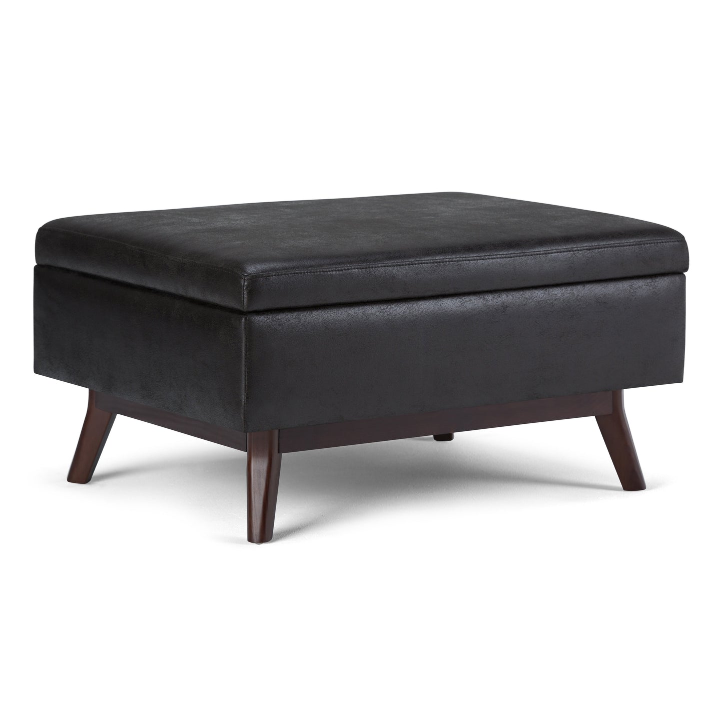 Untamed Upholstered Ottoman with Flip Top Storage and Wood Frame