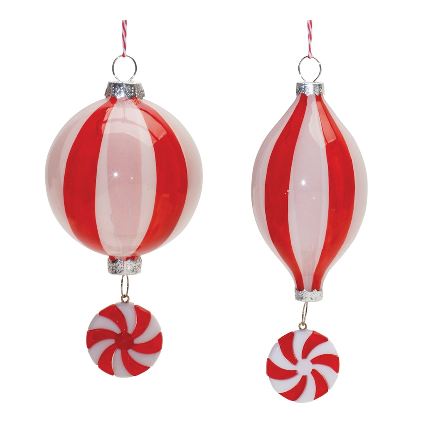 Glass Peppermint Drop Ornament, Set of 12