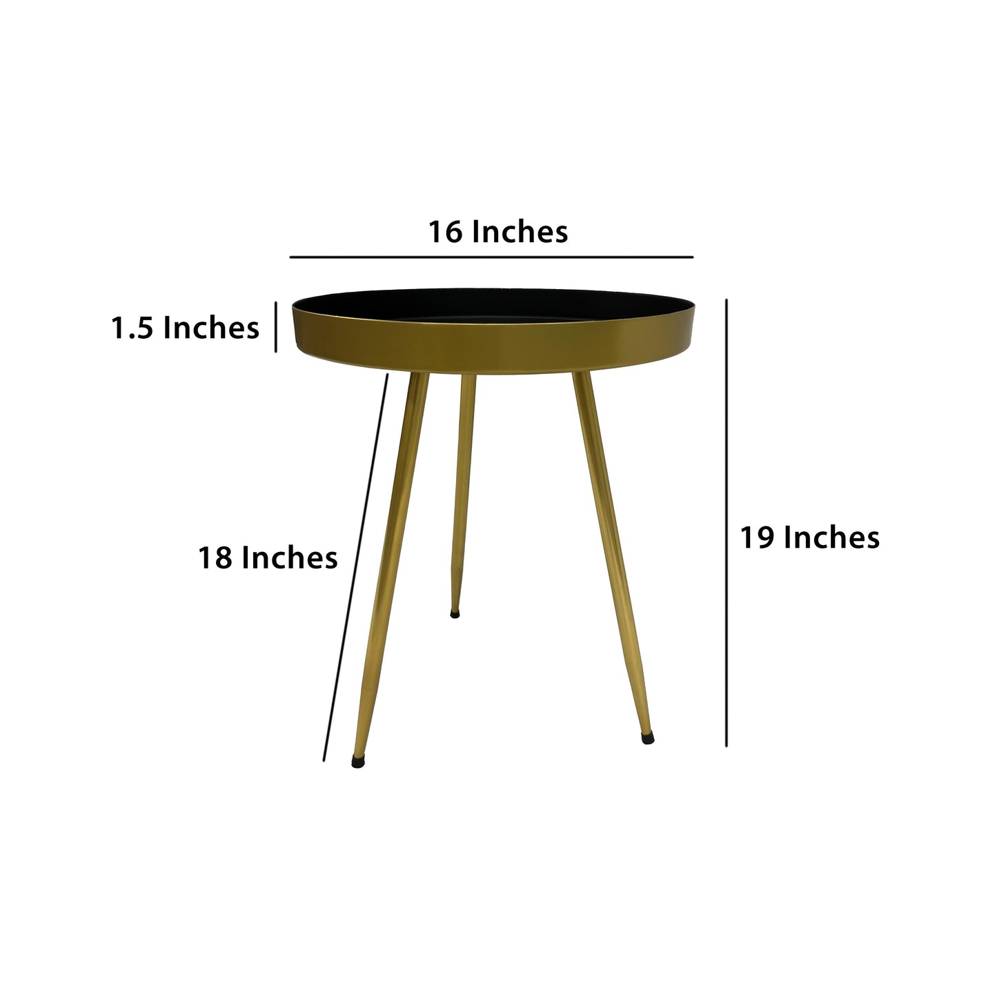 Camellia Round Side Table with Iron Frame