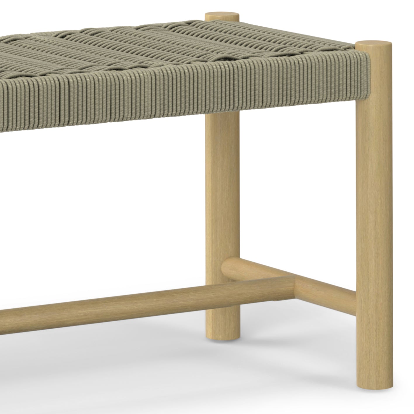 Jamboree Woven Rope Outdoor Bench with Wooden Legs