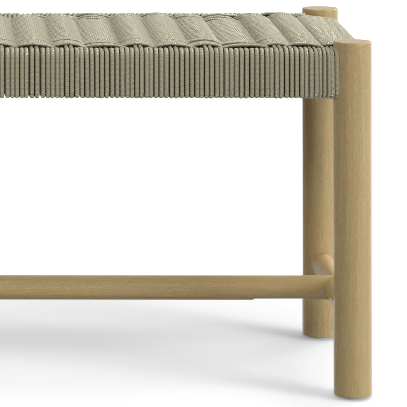 Jamboree Woven Rope Outdoor Bench with Wooden Legs