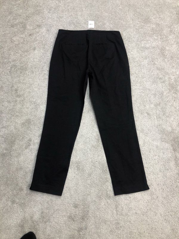 J Jill Pants Womens Black Straight Leg Ankle Pants Side Zip Casual Stretch