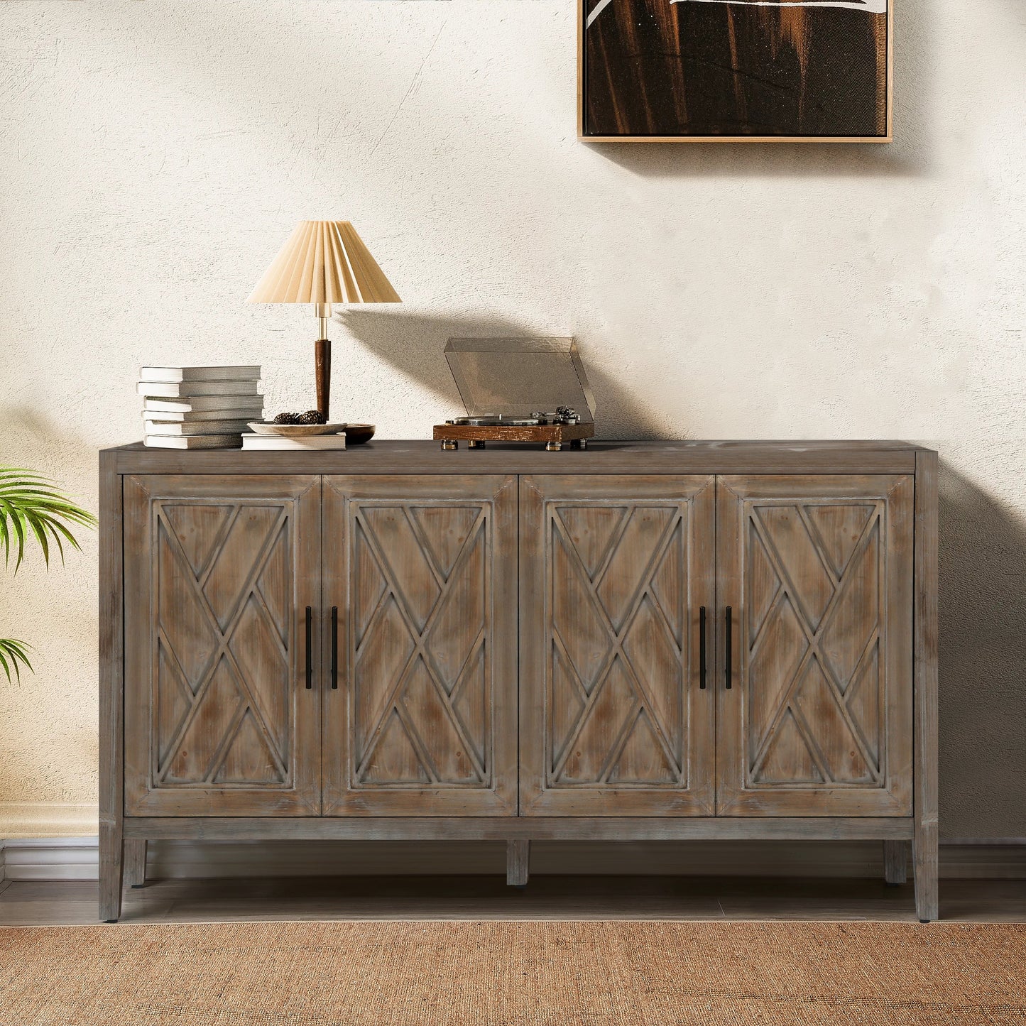 Arcanine 60" Sideboard with 4 Doors and Adjustable Shelves