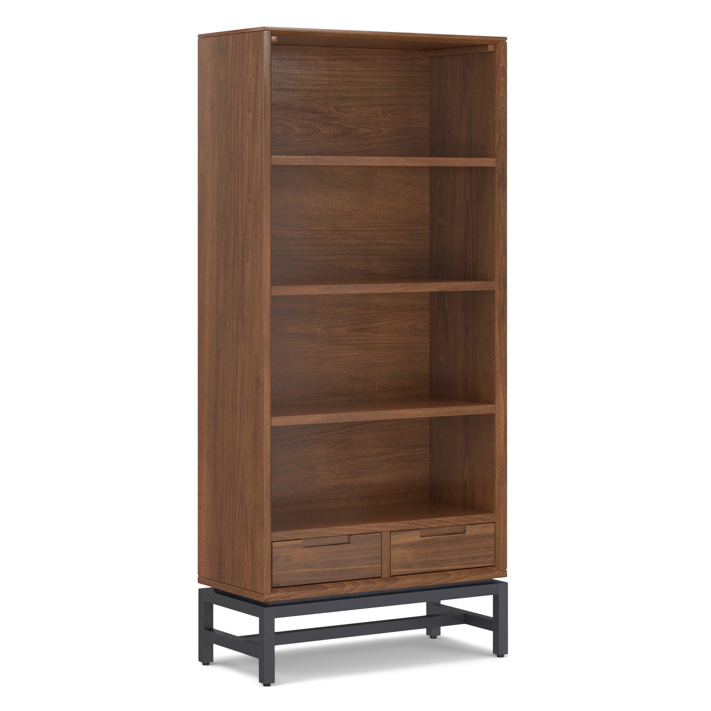 Infinite Bookcase with Adjustable Shelves and 2 Small Drawers