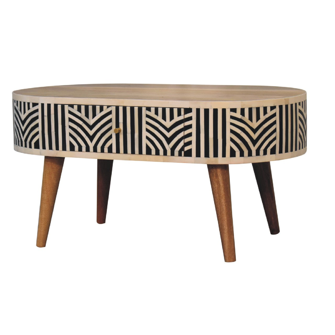 Blossomx Bone Inlay Coffee Table with 2 Drawers