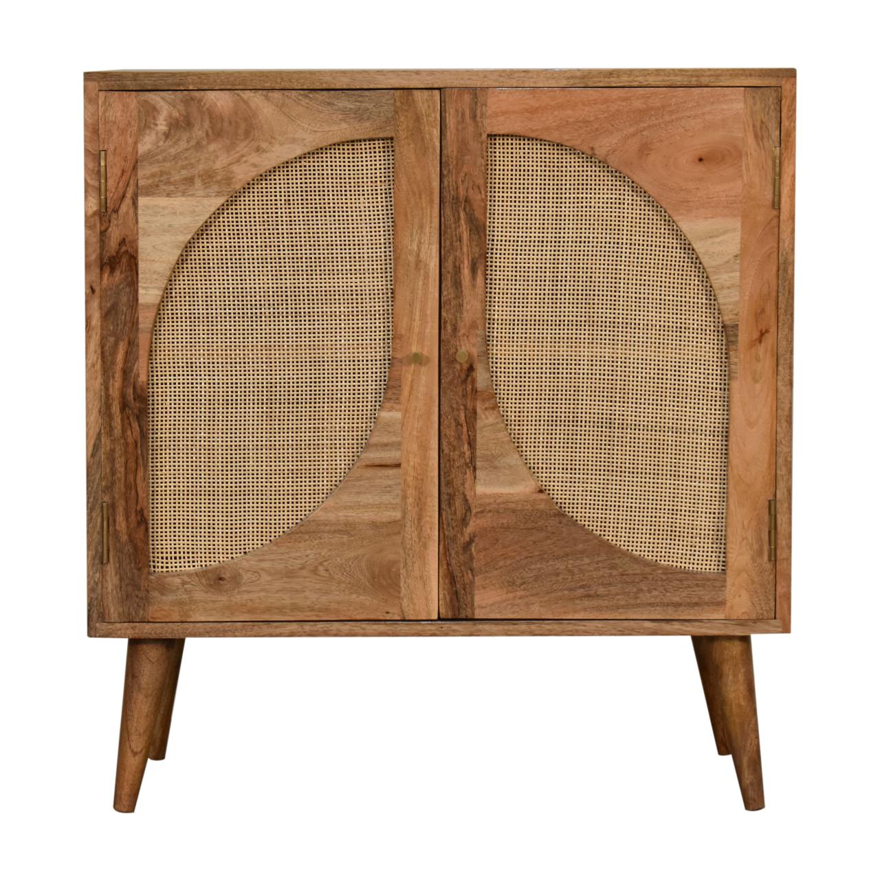 Wood Close-knit Leaf Cabinet with 2 Shelves