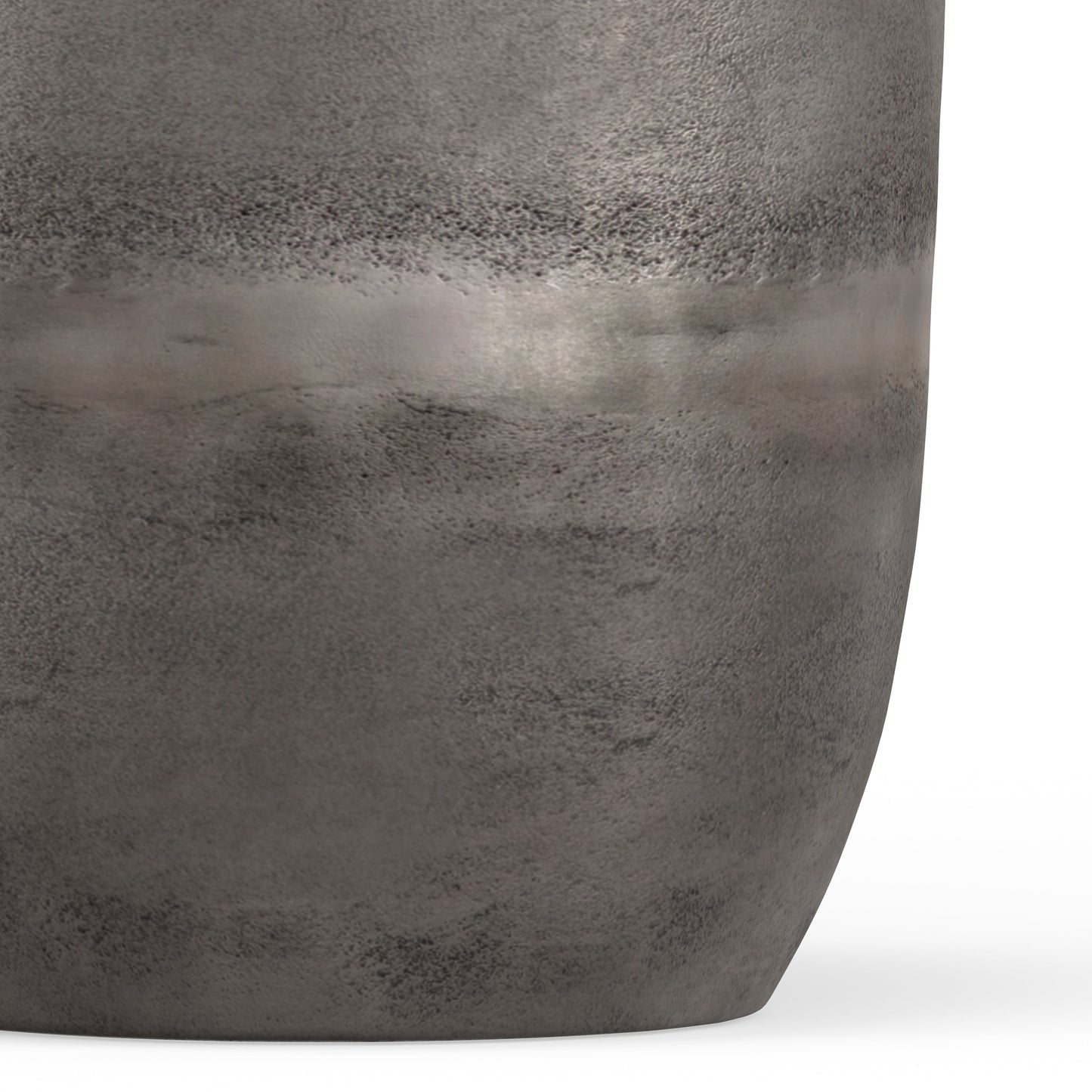 Drum-Shaped Metal Accent Table