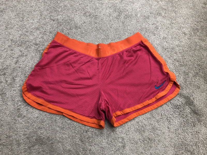 Nike Shorts Womens Medium Pink Dri Fit Activewear Athletic Running Swoosh Logo