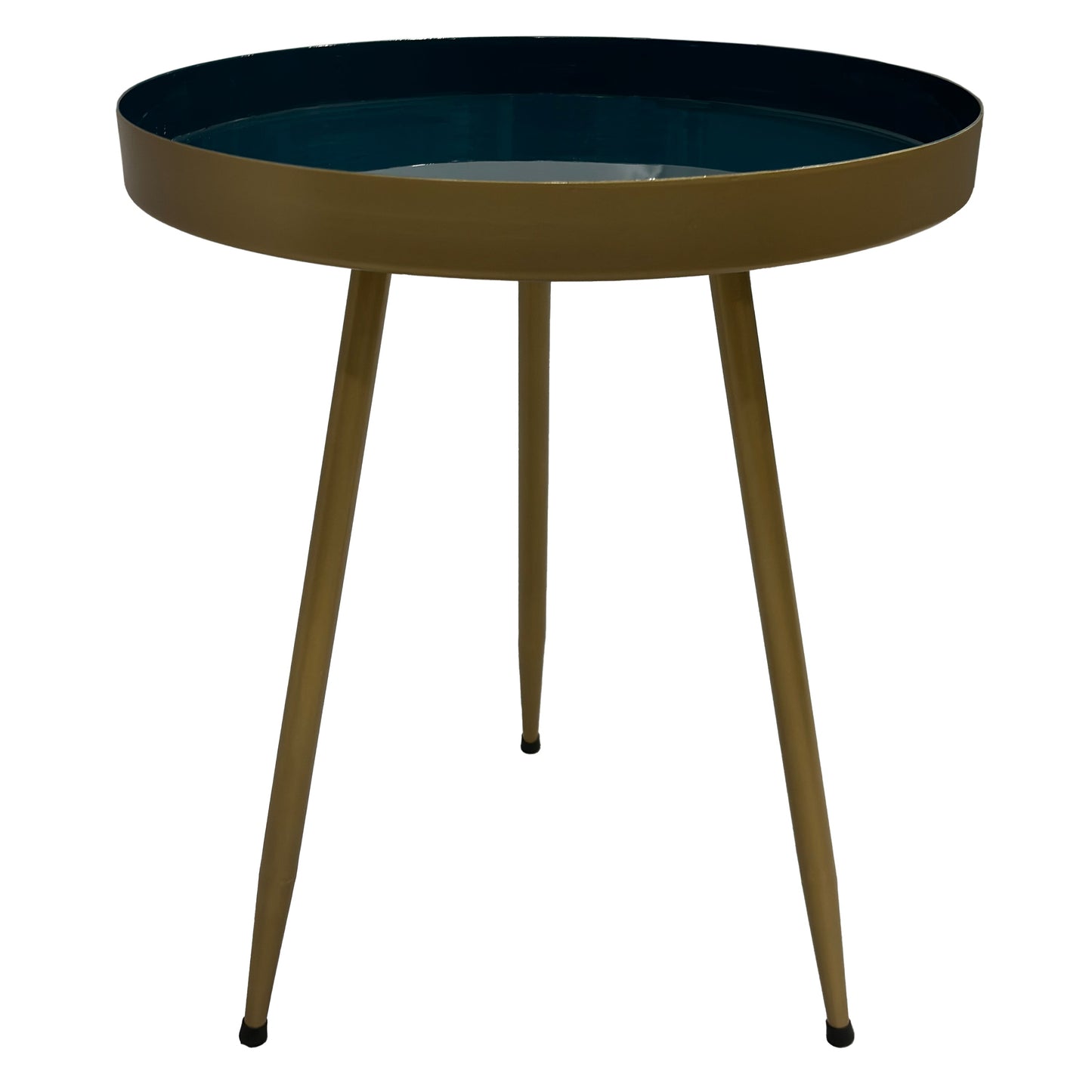 Camellia Round Side Table with Iron Frame