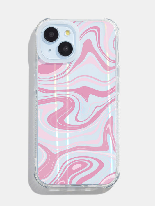 Baby Pink Swirl Holo Shock iPhone Case