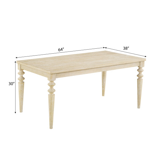 Driva 7-Piece Dining Set with Turned-Leg Table and 6 Tufted Chairs