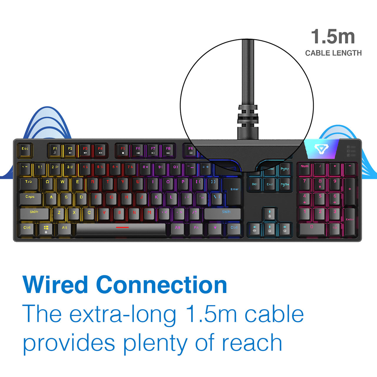 Laser Gaming LED Full Size Mechanical Wired Keyboard