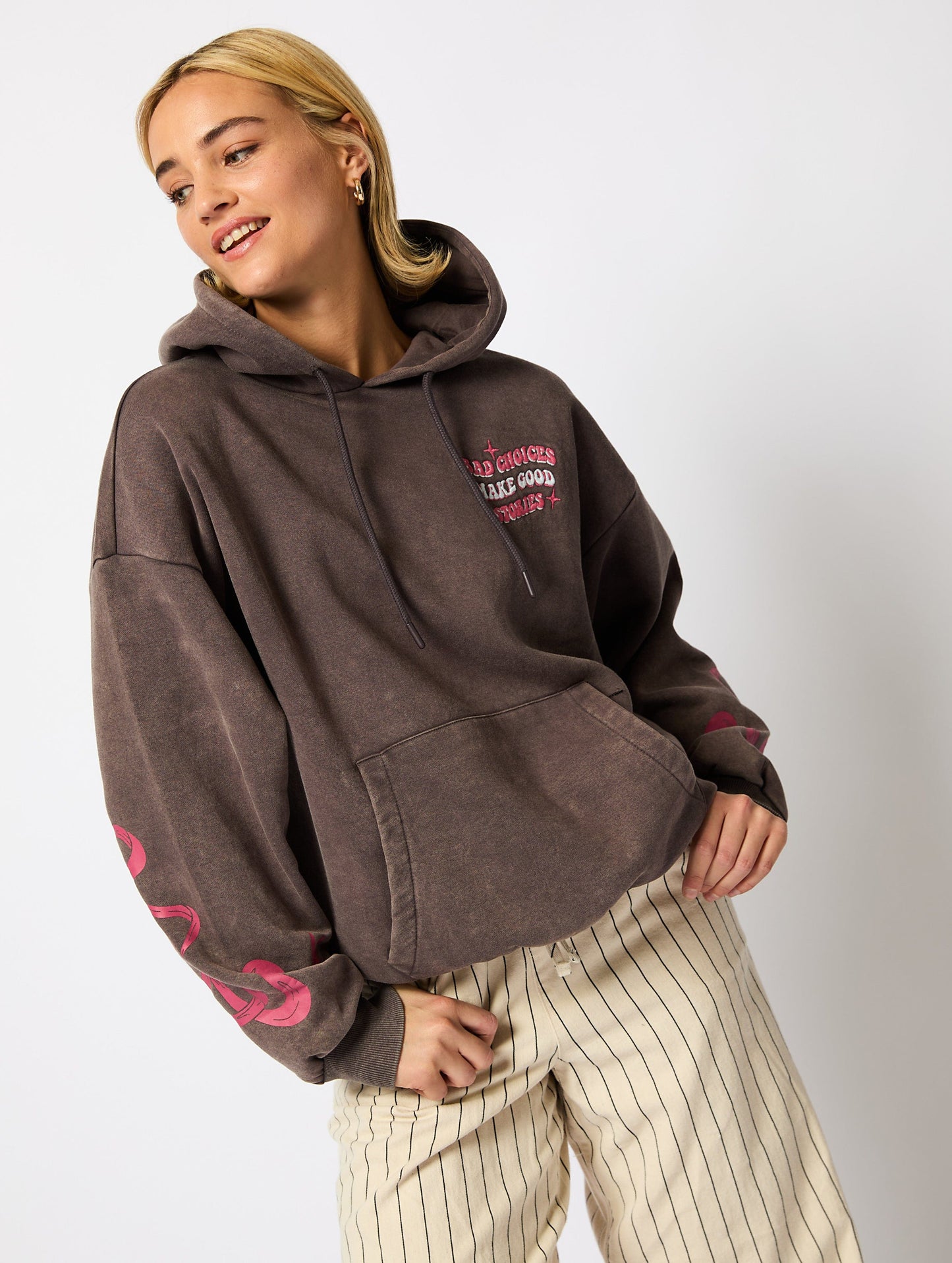 Bad Choices Make Good Stories Hoodie in Grey