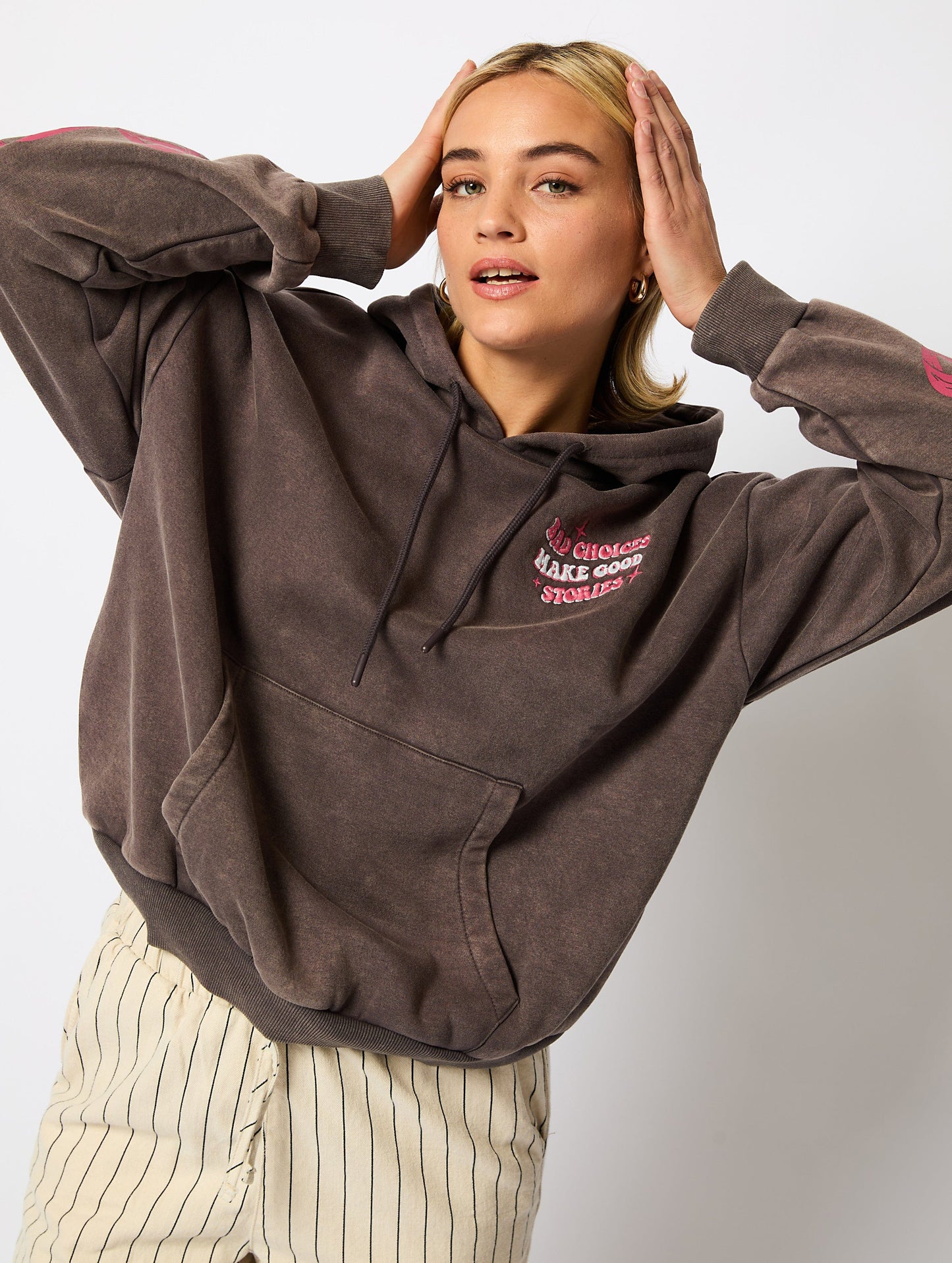 Bad Choices Make Good Stories Hoodie in Grey