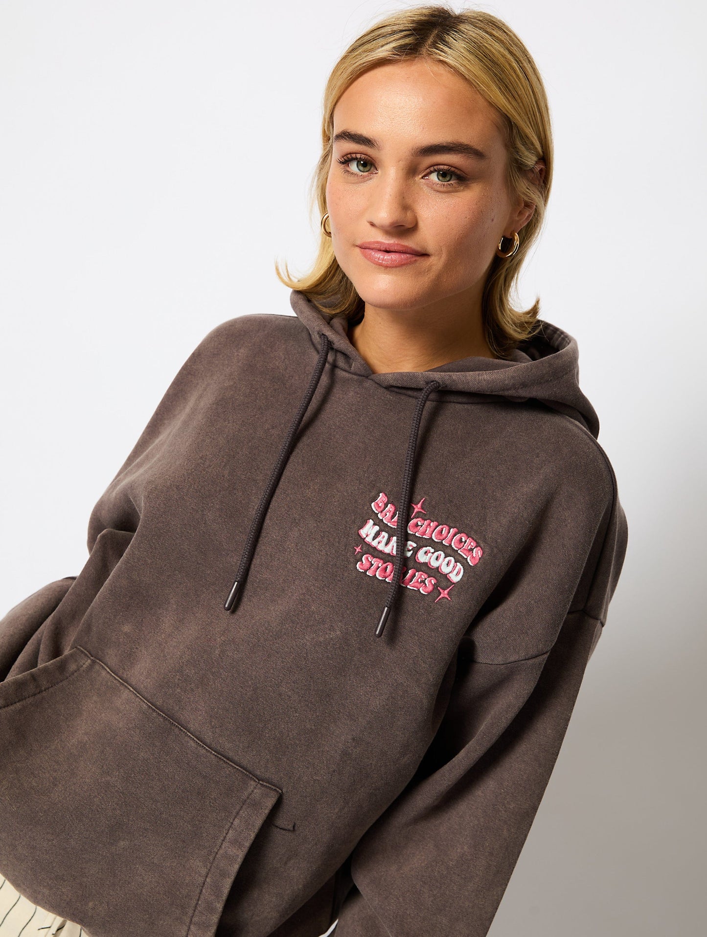 Bad Choices Make Good Stories Hoodie in Grey