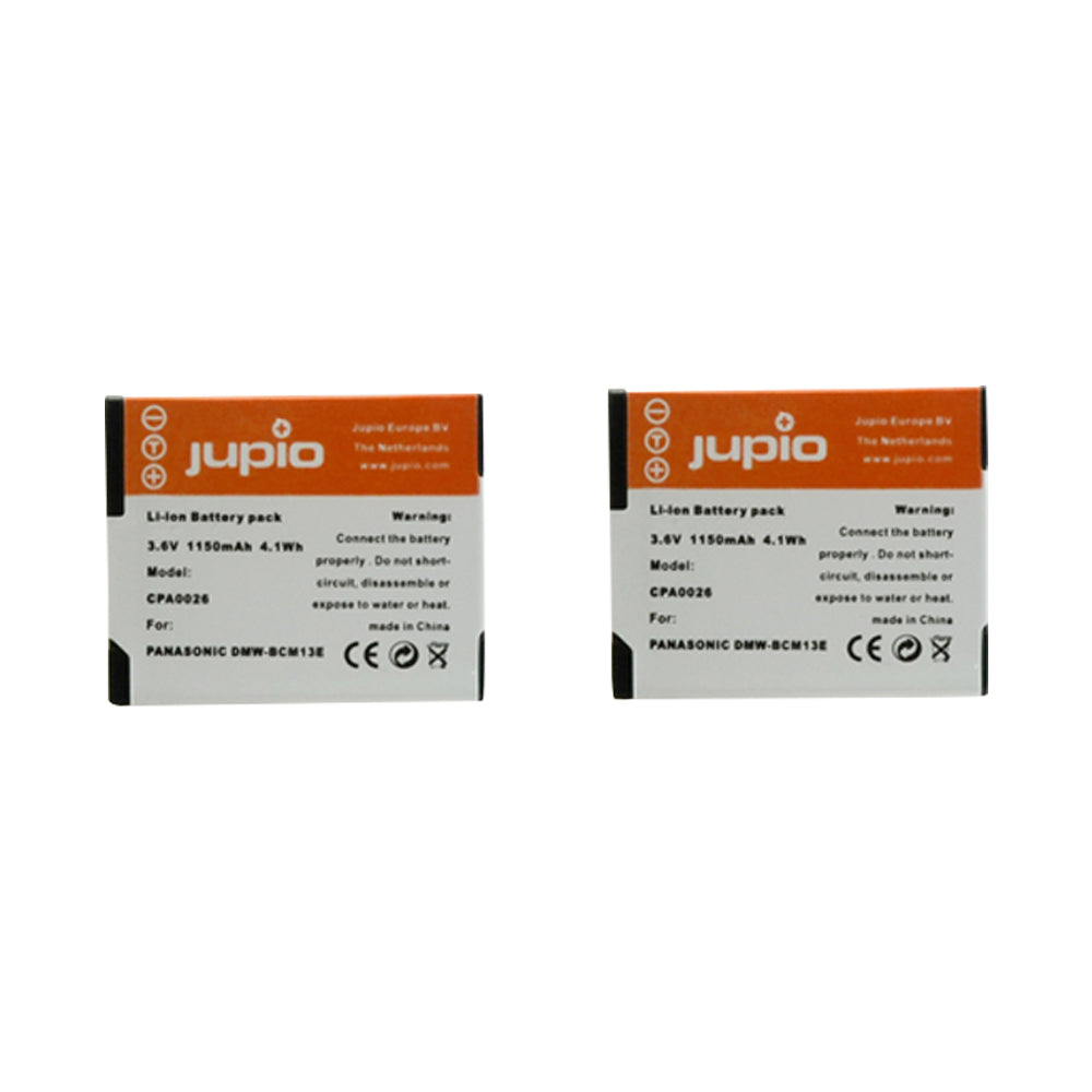 Jupio 2x Batteries 1150mAh & USB Dual Charger Kit For Panasonic DMW-BCM13E