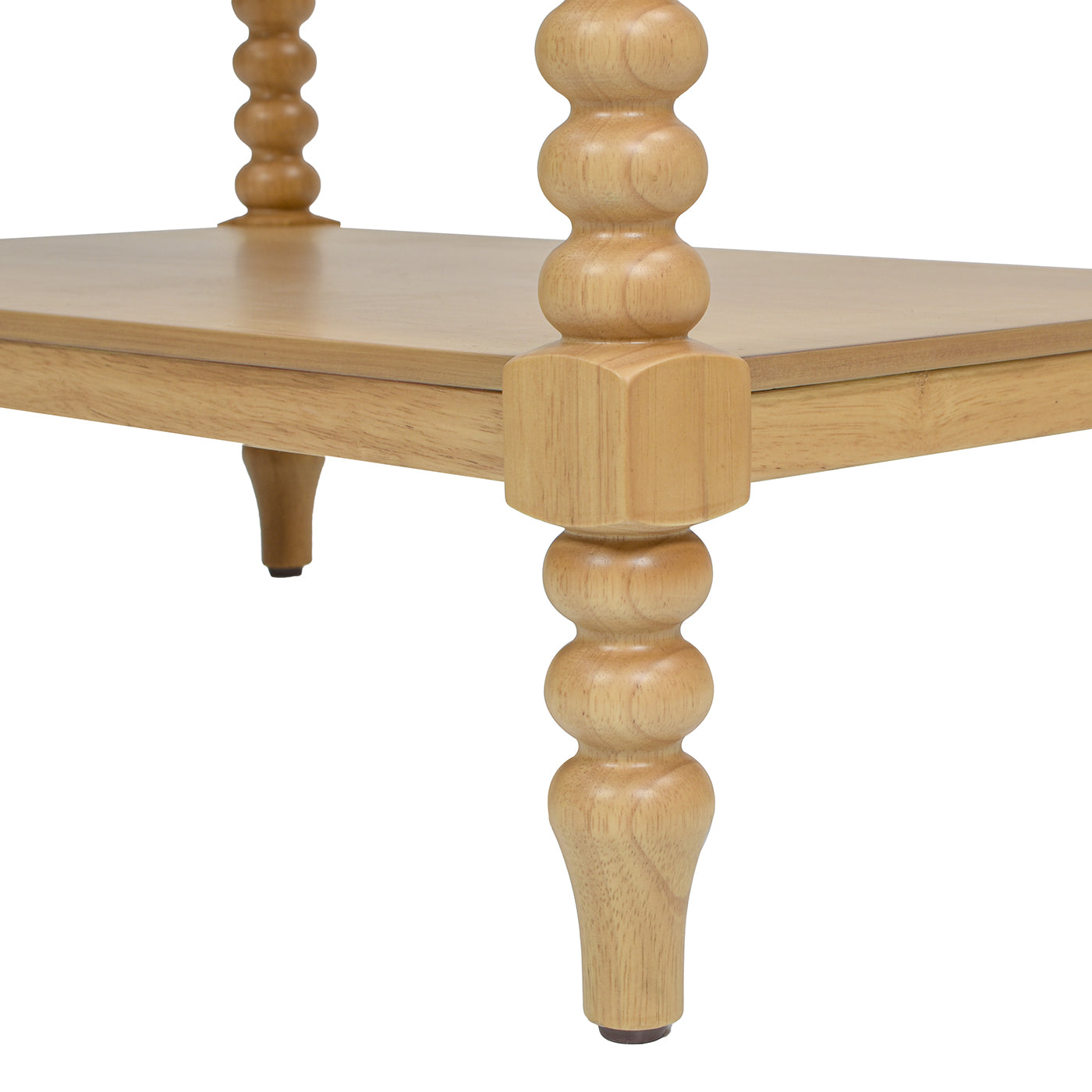 28" Side Table with Turned Legs, Shelf and Drawer