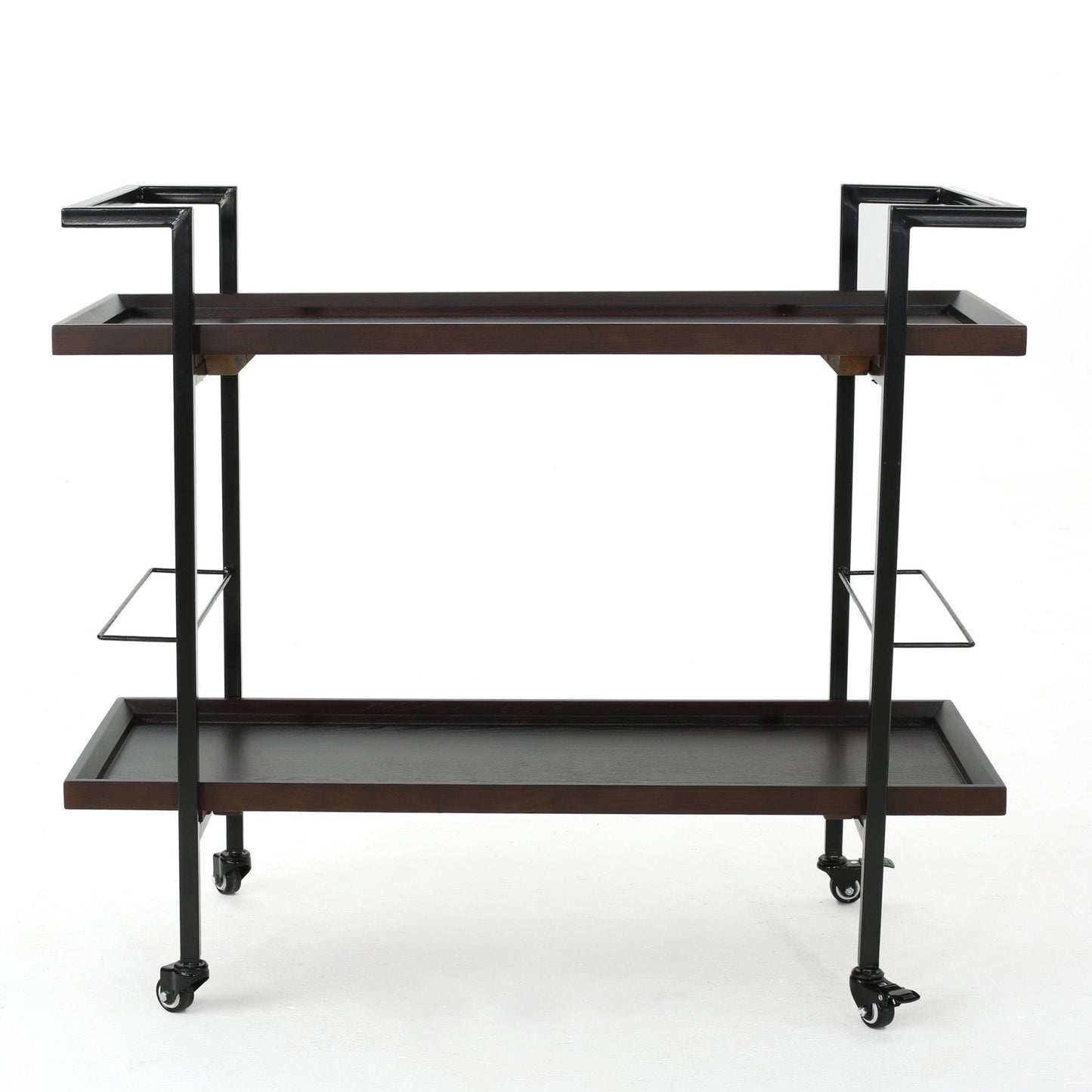 Bar Cart with Shelving and Lockable Rolling Wheels