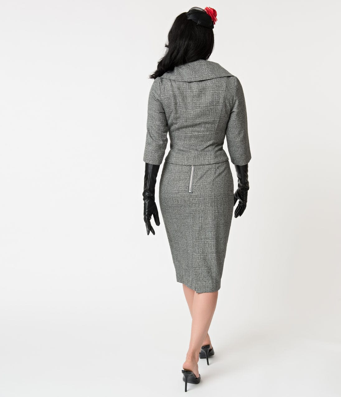 Barbie x Unique Vintage Grey Tweed Career Girl Suit Set