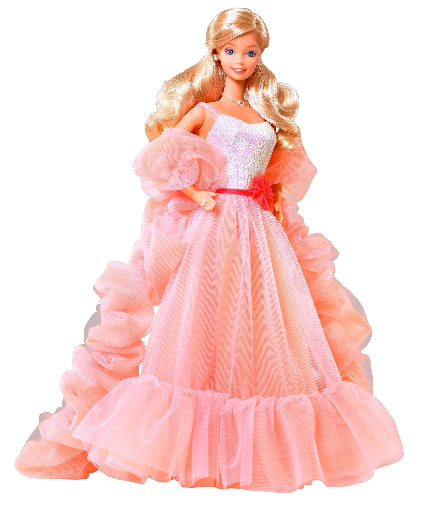 Barbie™ x Unique Vintage Plus Size Peaches N Cream Chiffon Dress