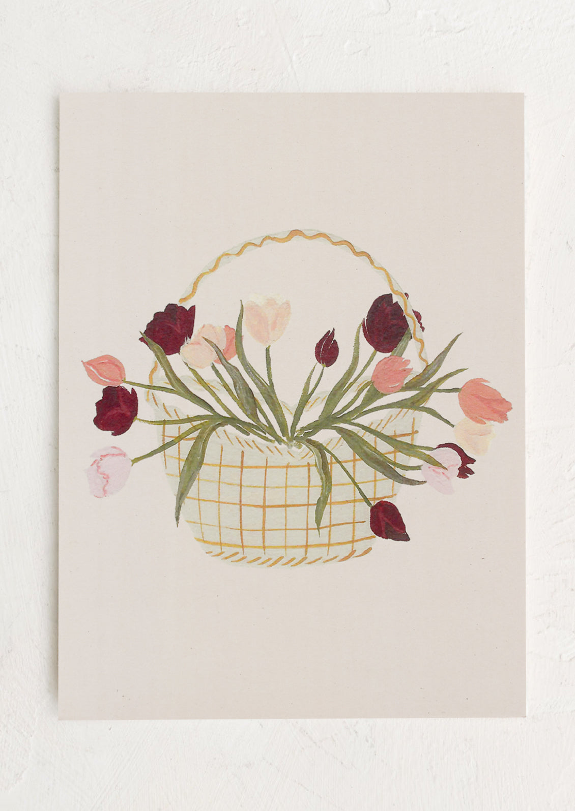Basket Of Tulips Print