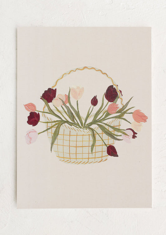 Basket Of Tulips Print