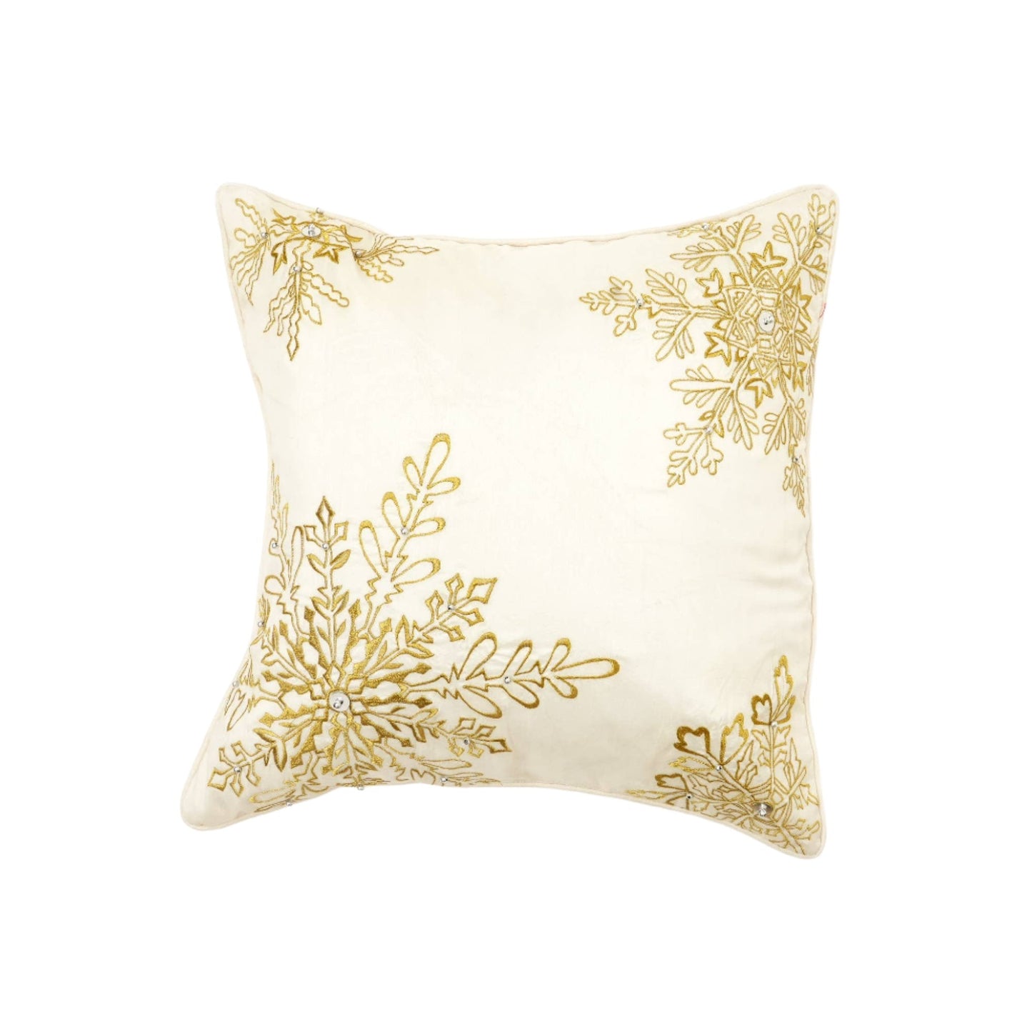 Shining Snow flakes in  Bead Work Cushion