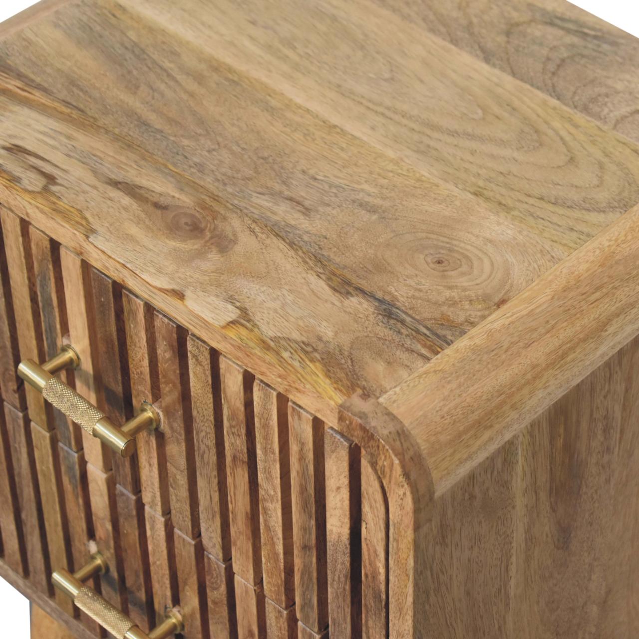 Architect Solid Wood Nightstand with 2 Drawers and Tapered Legs