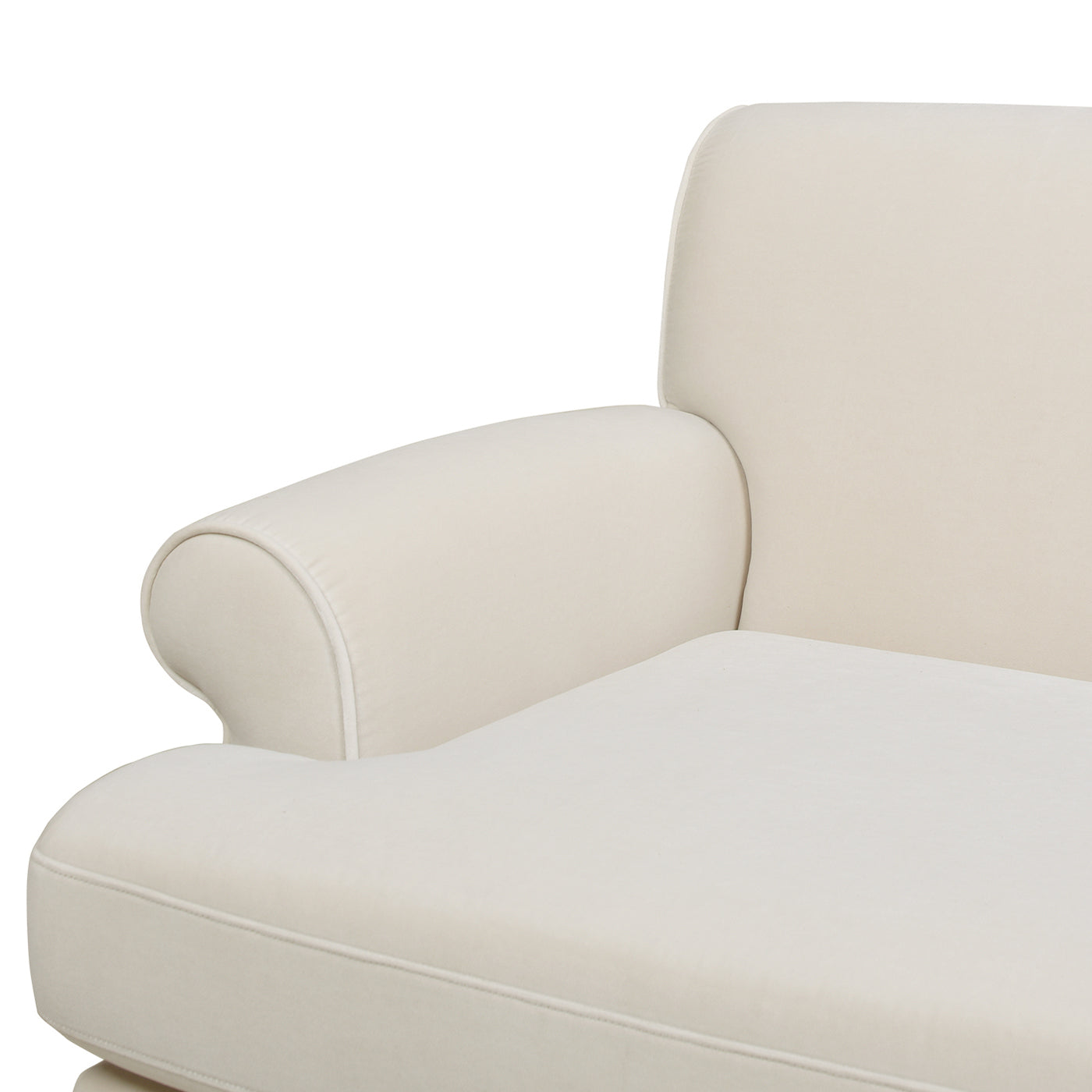 Creations Upholstered Sofa with Metal Casters and 2 Cushions Tightback