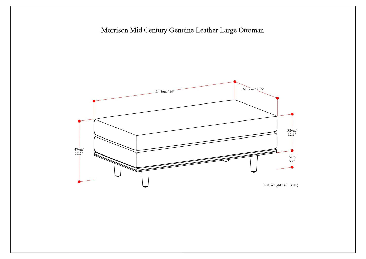 Celestique Upholstered Large Rectangular Ottoman