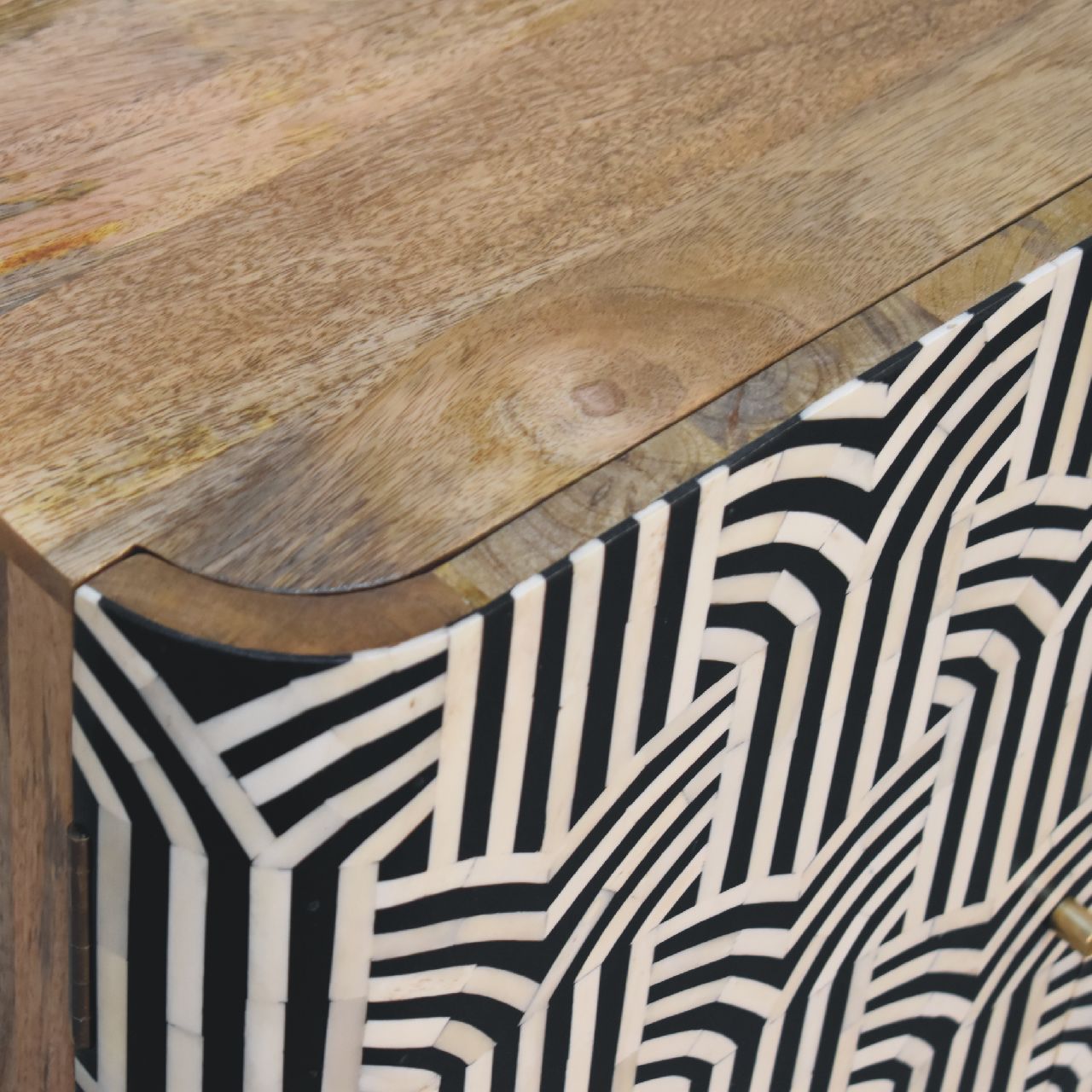 Blossomx Bone Inlay Cabinet with 2 Doors and Shelves