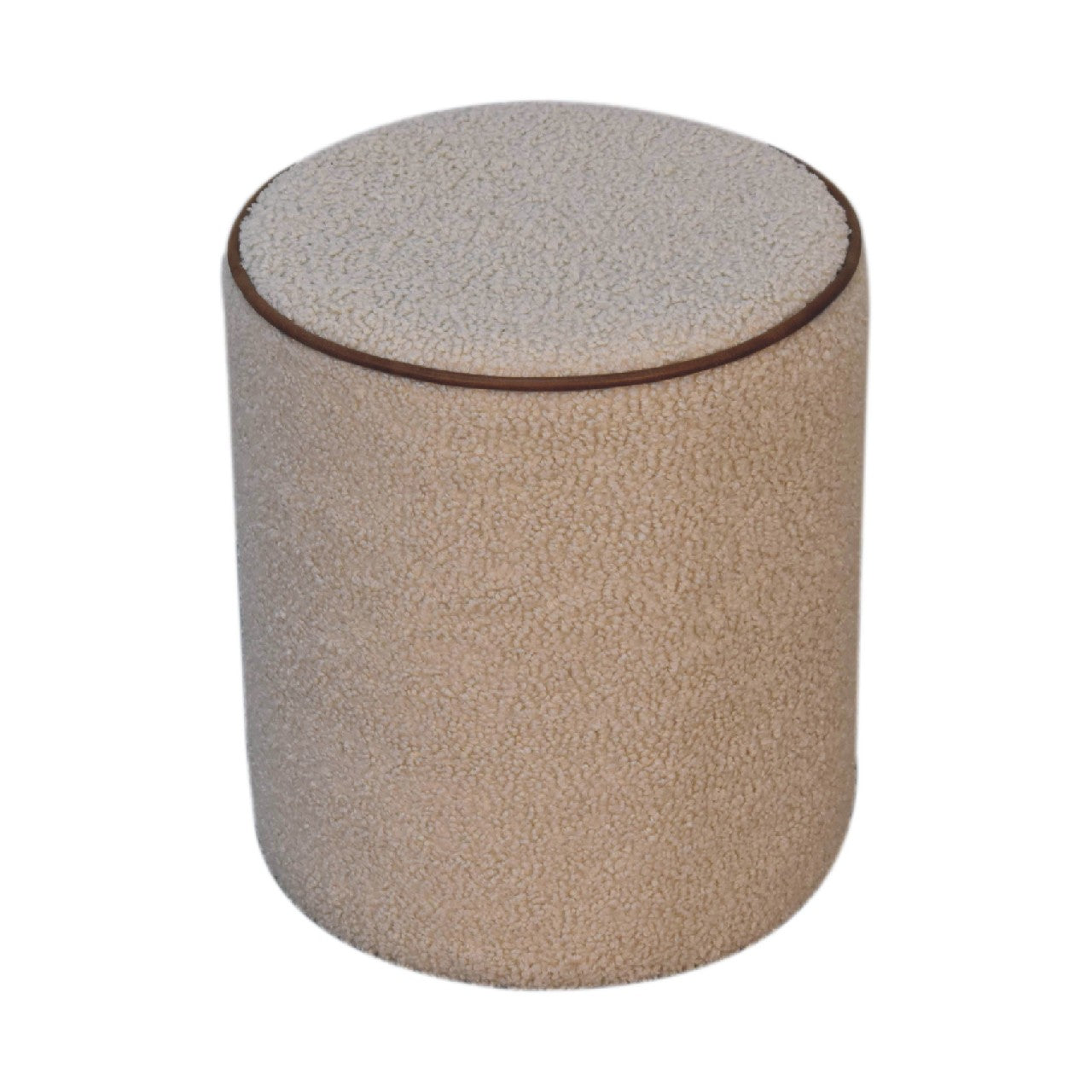 Enigmaaa Upholstered Footstool with Border and Round Shape