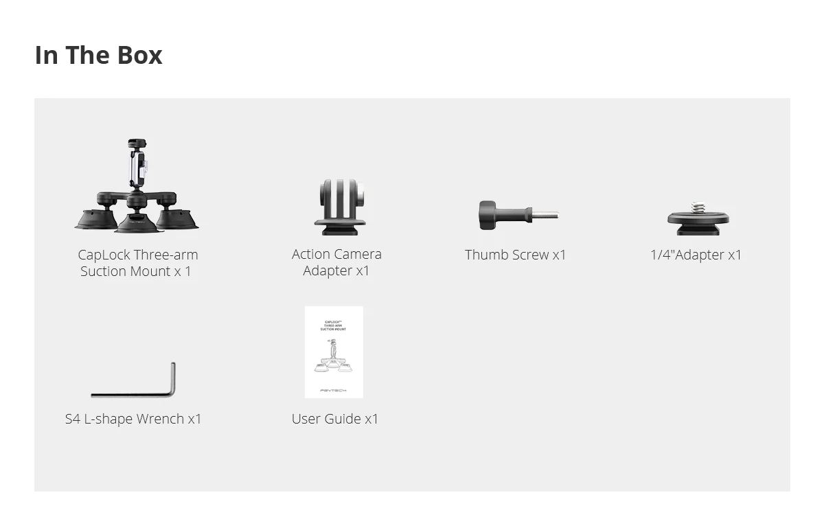 PGYTECH CapLock Three-arm Suction Mount