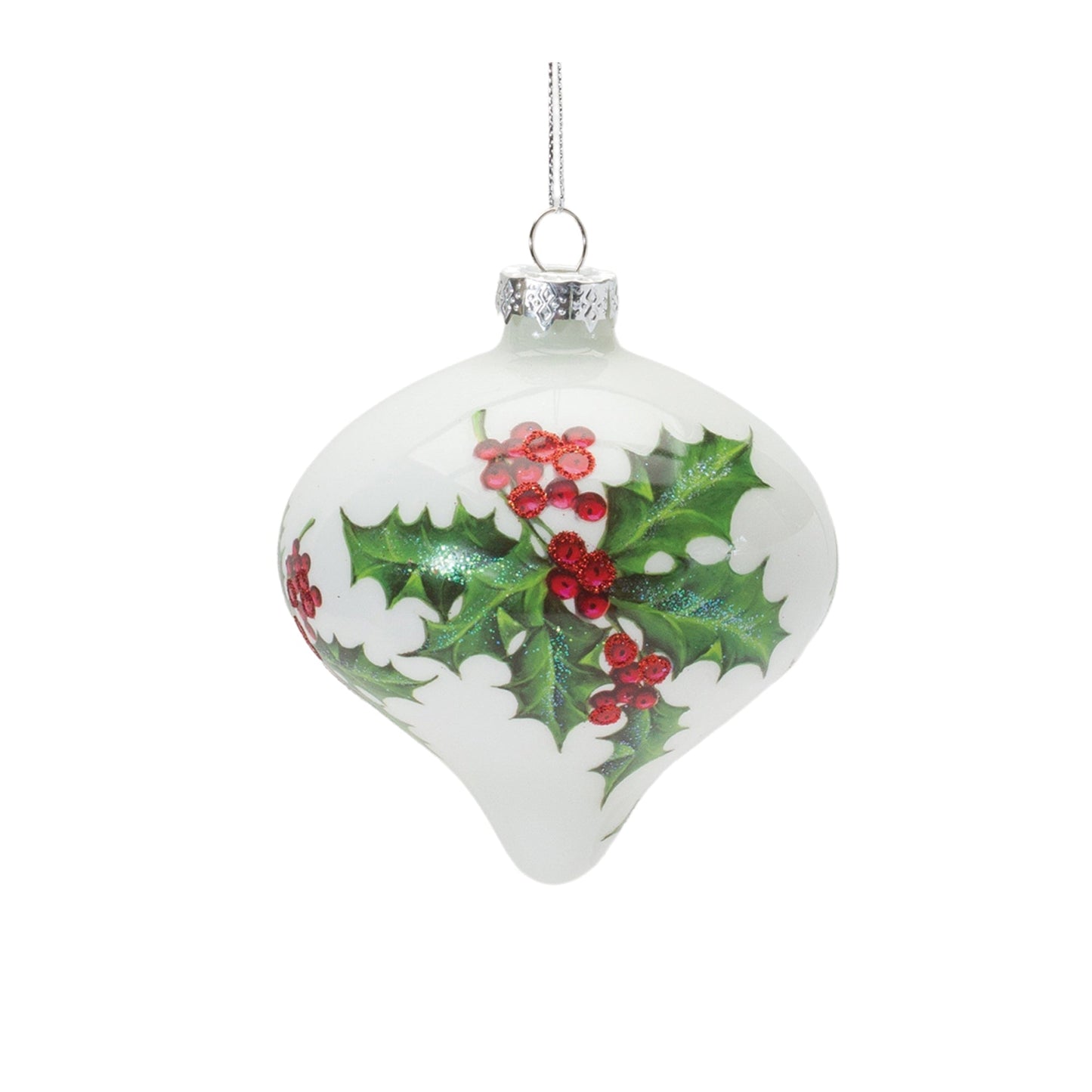 Glass Holly Berry Ornament, Set of 6