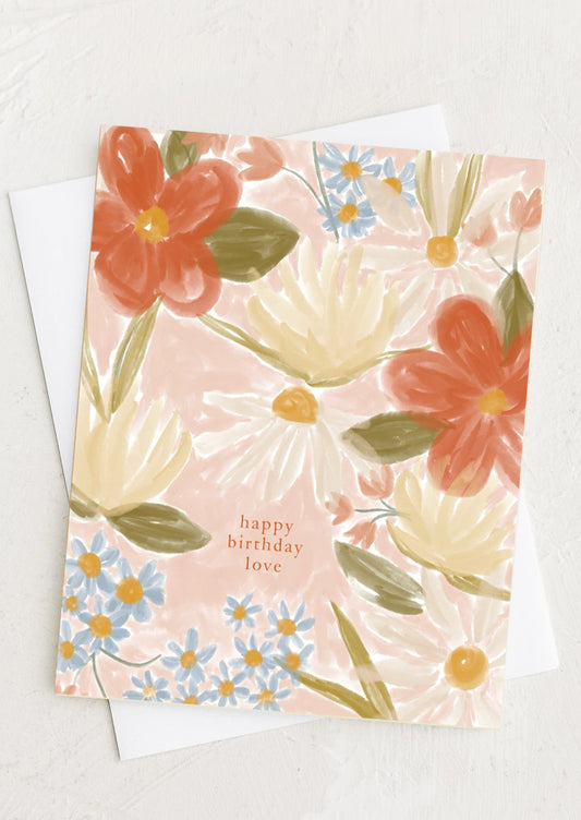 Floral Happy Birthday Love Card