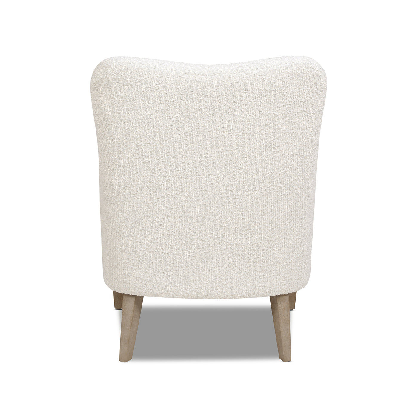 Upholstered Accent Chair with Curved Arms and Wood Legs
