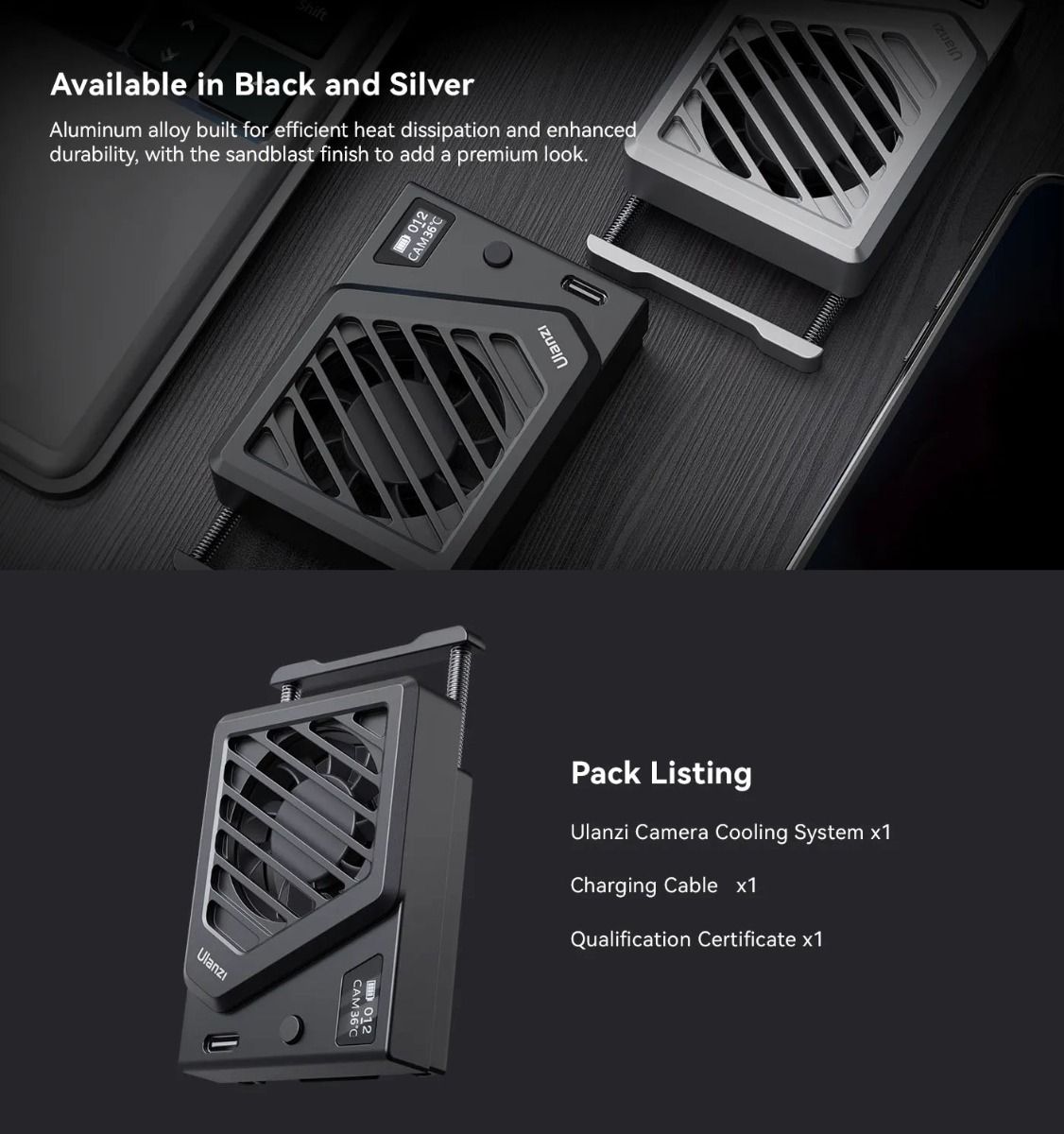 Ulanzi Camera Cooling Fan (Black)