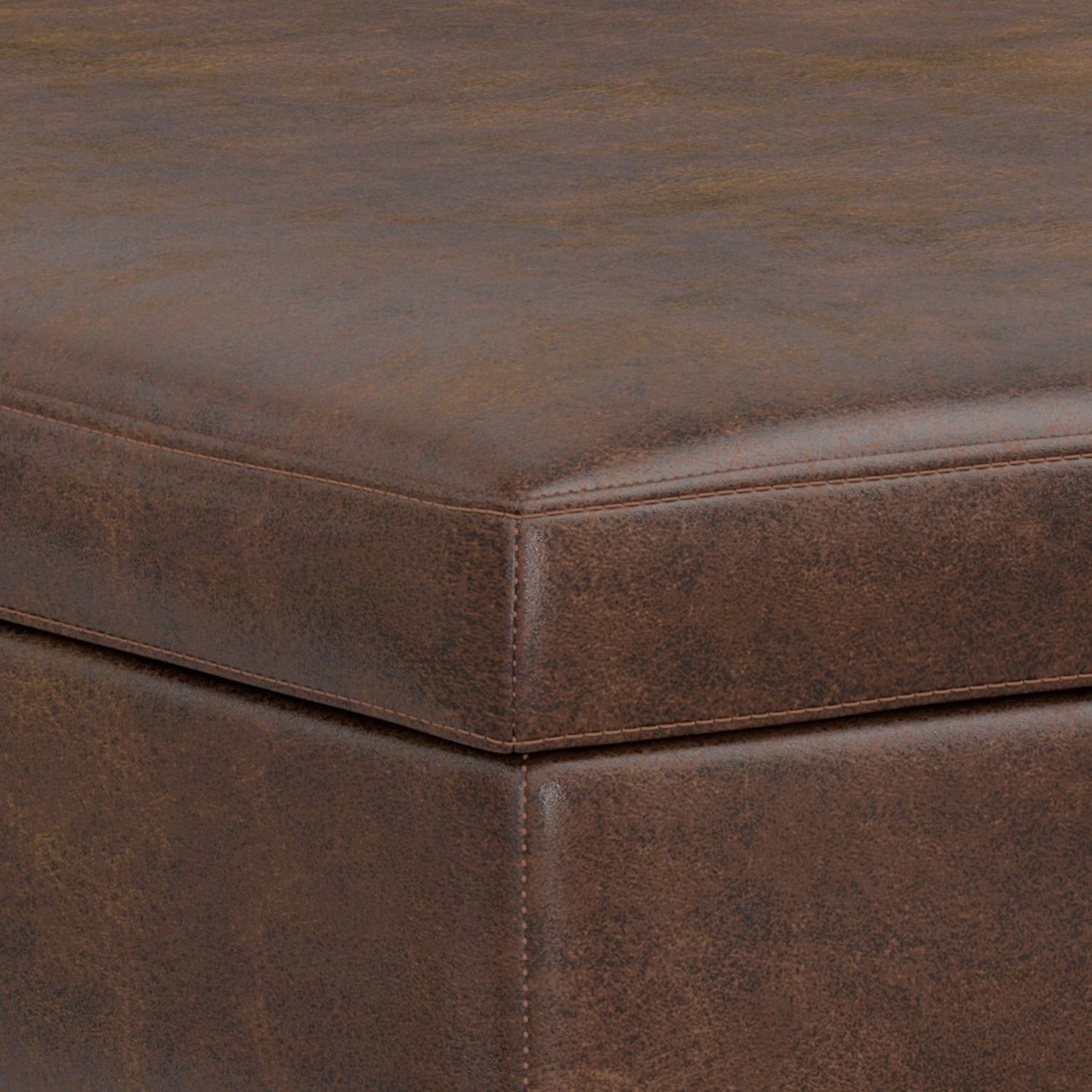 Venture 40"W Square Flip Top Ottoman with Wood Frame