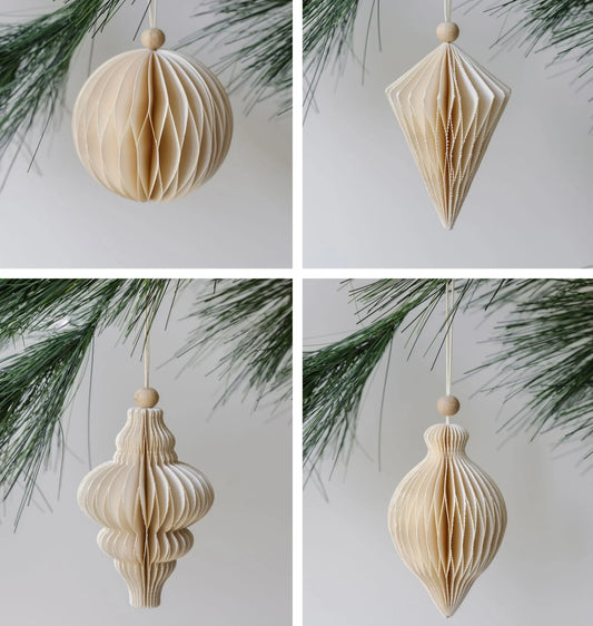 Hand-Cut Paper Ornaments, Set of 4