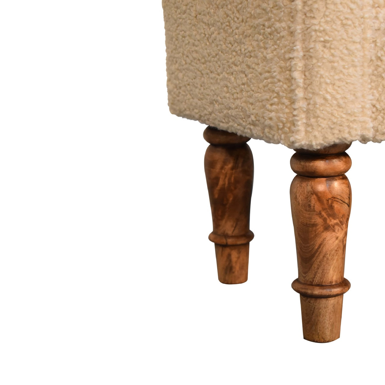 Upholstered Bench with Fluted Legs and Rolled Arm