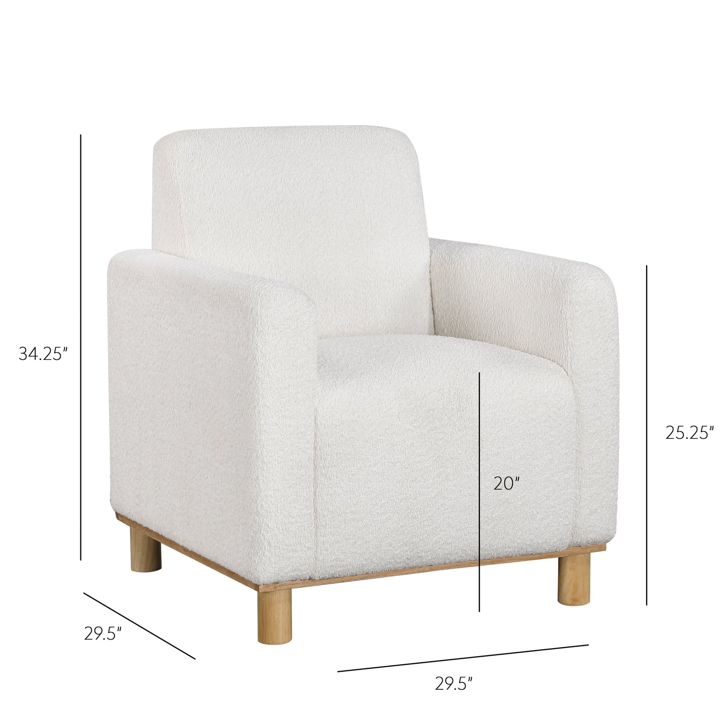 Upholstered Track Arms Living Room Chair with Round Cylindrical Legs