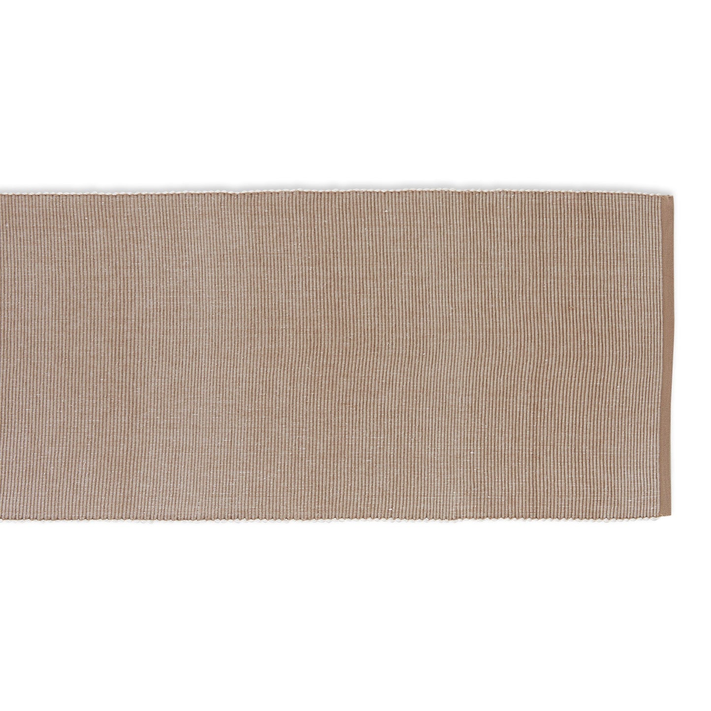Stone/White 2-Tone Ribbed Table Runner 13X72